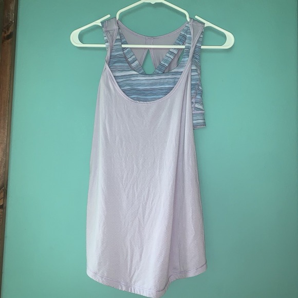 Lululemon Ready & Go Tank Lilac / Wave Twist Lilac Kayak Blue Size‎ 6 - Picture 1 of 5